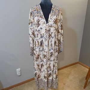 Floral Long‎ Sleeve Maxi Dress